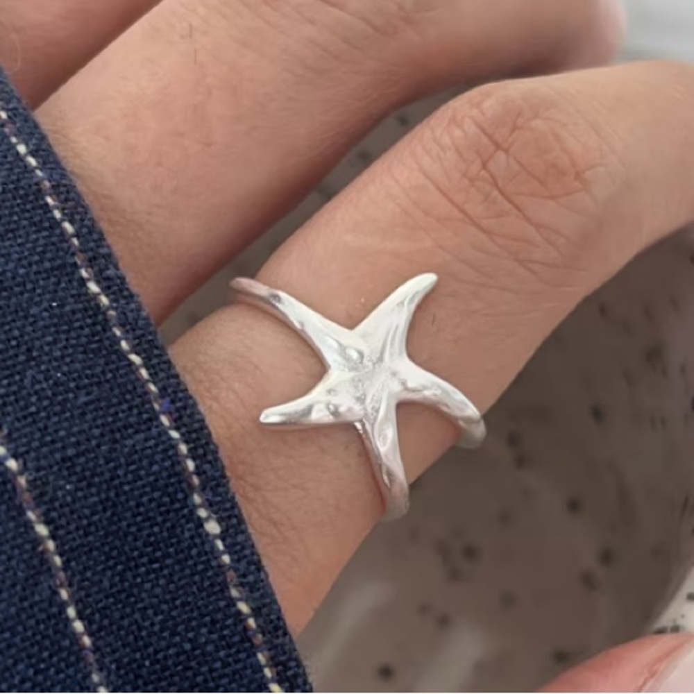 Silver Starfish Ring